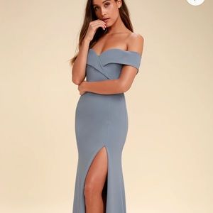 Lulu's M Blue Gray Song Of Love Dress NWT